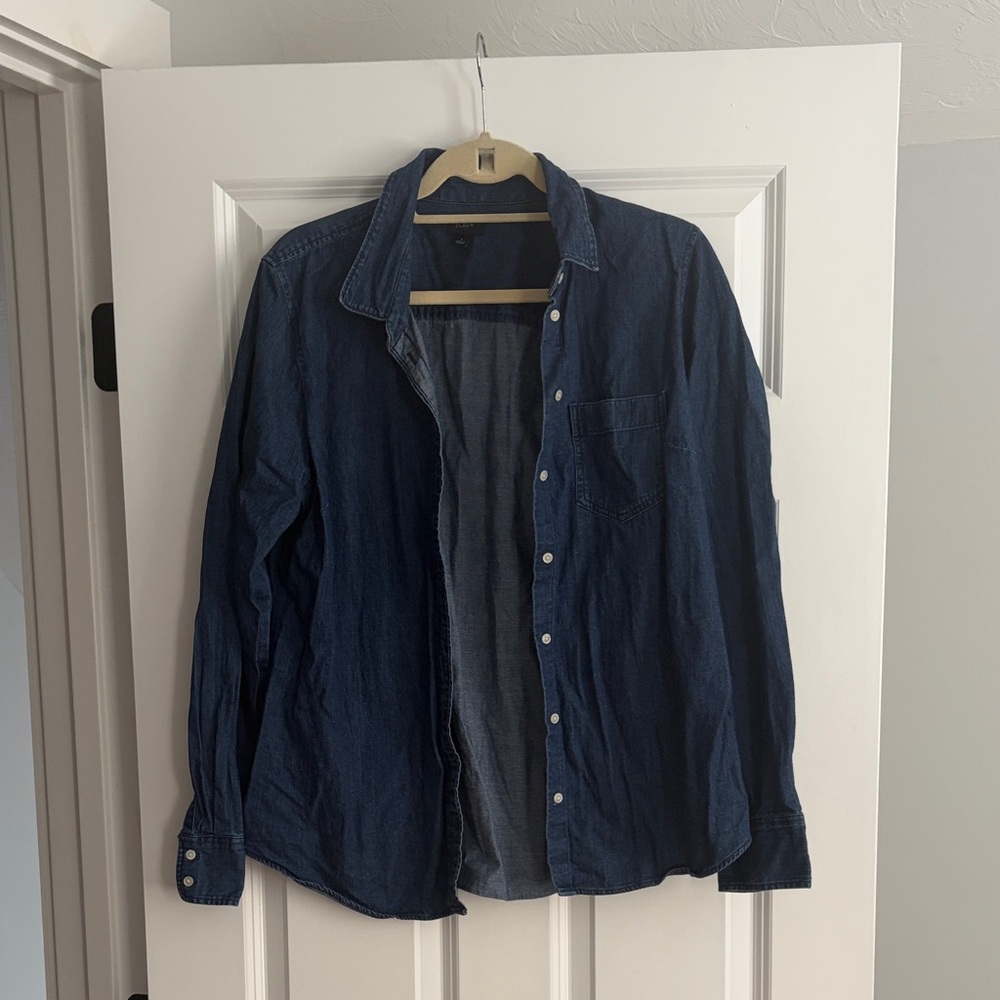 Dark Denim Button-Up Shirt